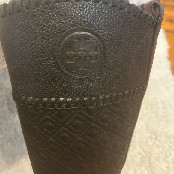 Tory Burch black quilted leather Miller riding boots, size 5.  Worn twice. - Picture 6 of 16